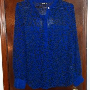 Ana a new approach sheer blouse XL leopard